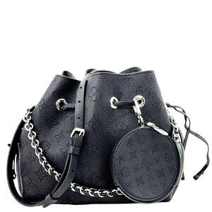 Louis Vuitton  Bella Mahina Perforated Calf Leather Tote Shoulder Bag Black
